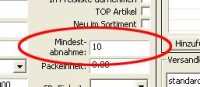 Produkt mit Mindestabnahmemenge